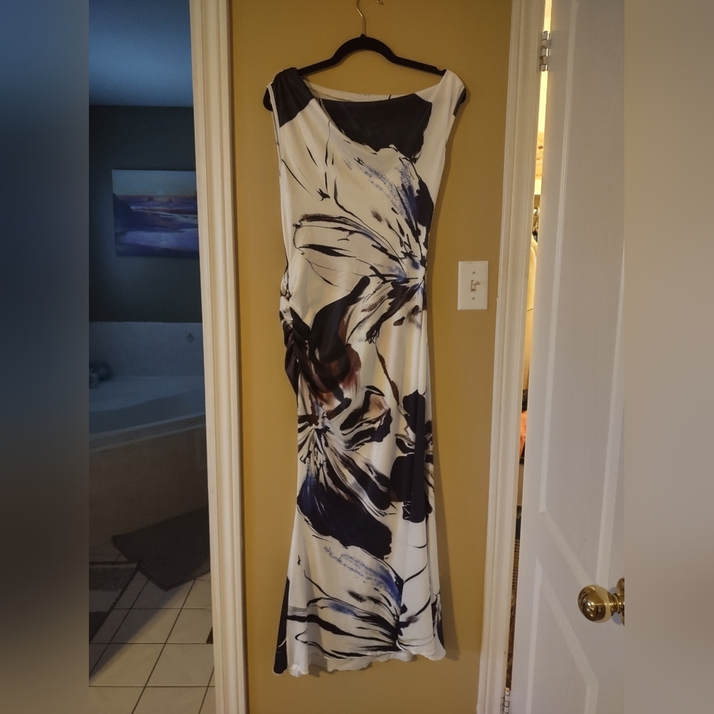 SHEIN Black and Blue Floral Maxi Dress